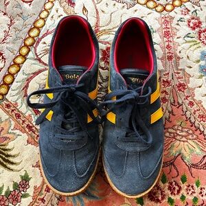 Gola Harrier Navy and Yellow Sneakers Women’s Size 10